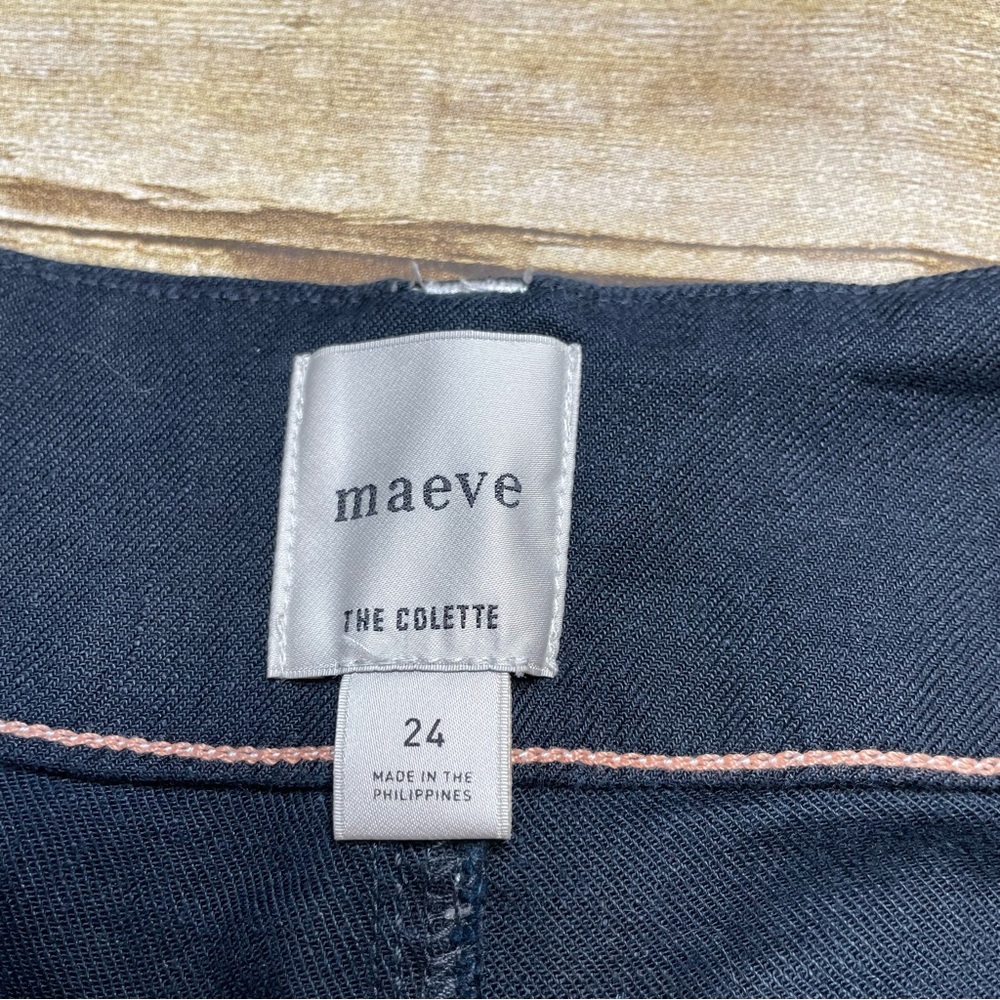 Anthropologie Maeve NWT The Colette Contrast-Stitch Linen Crop Wide Leg Pants - Picture 7 of 10